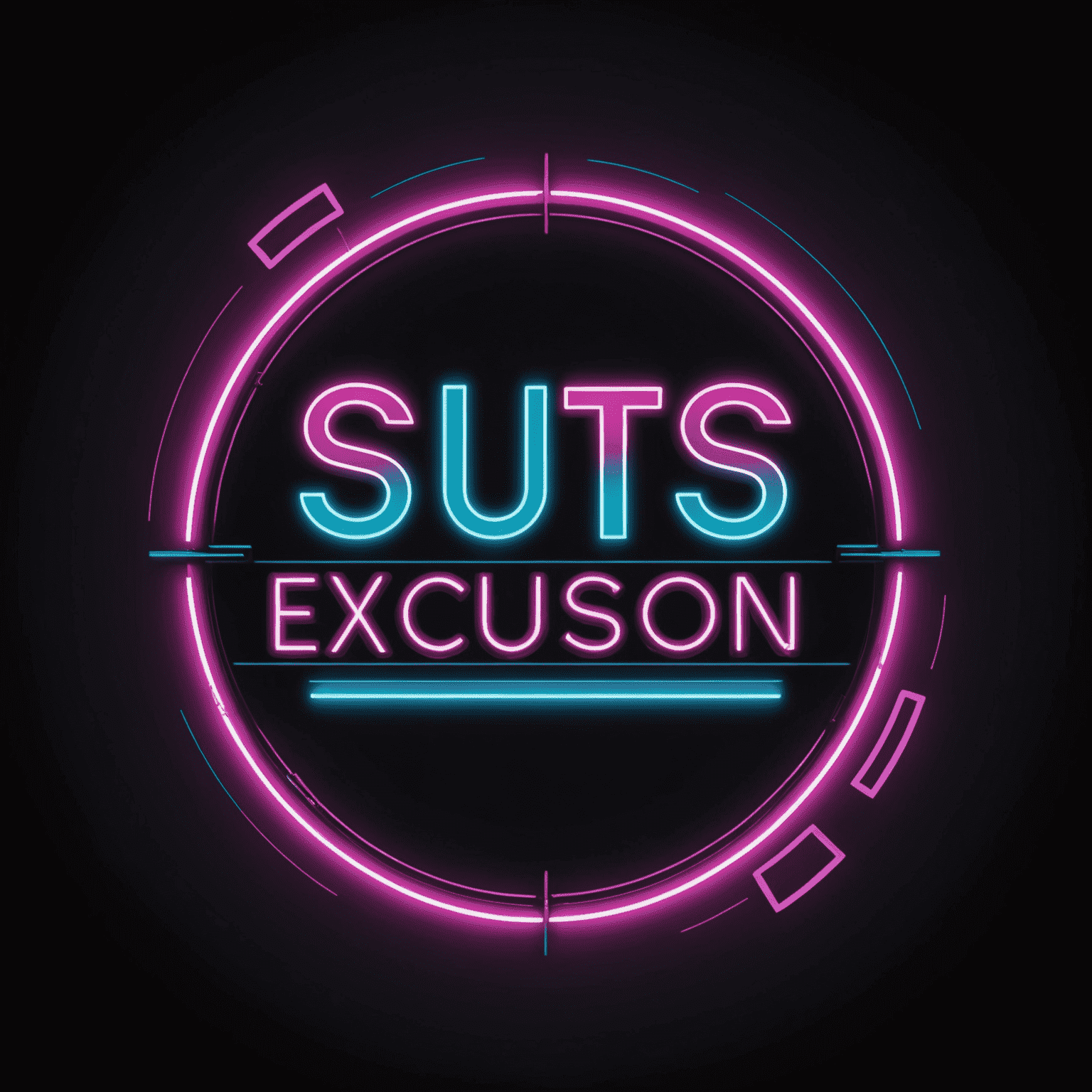 Exclusori logo - stylized text with neon glow effect