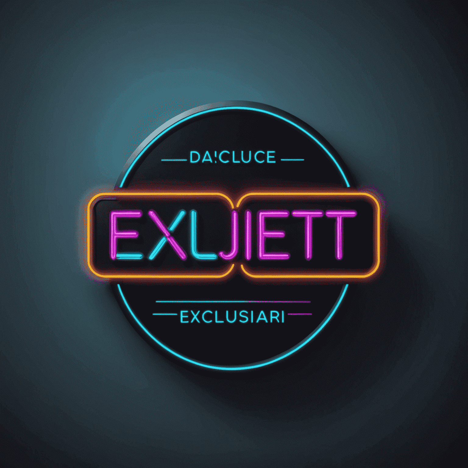 Exclusori logo - stylized text with neon glow effect