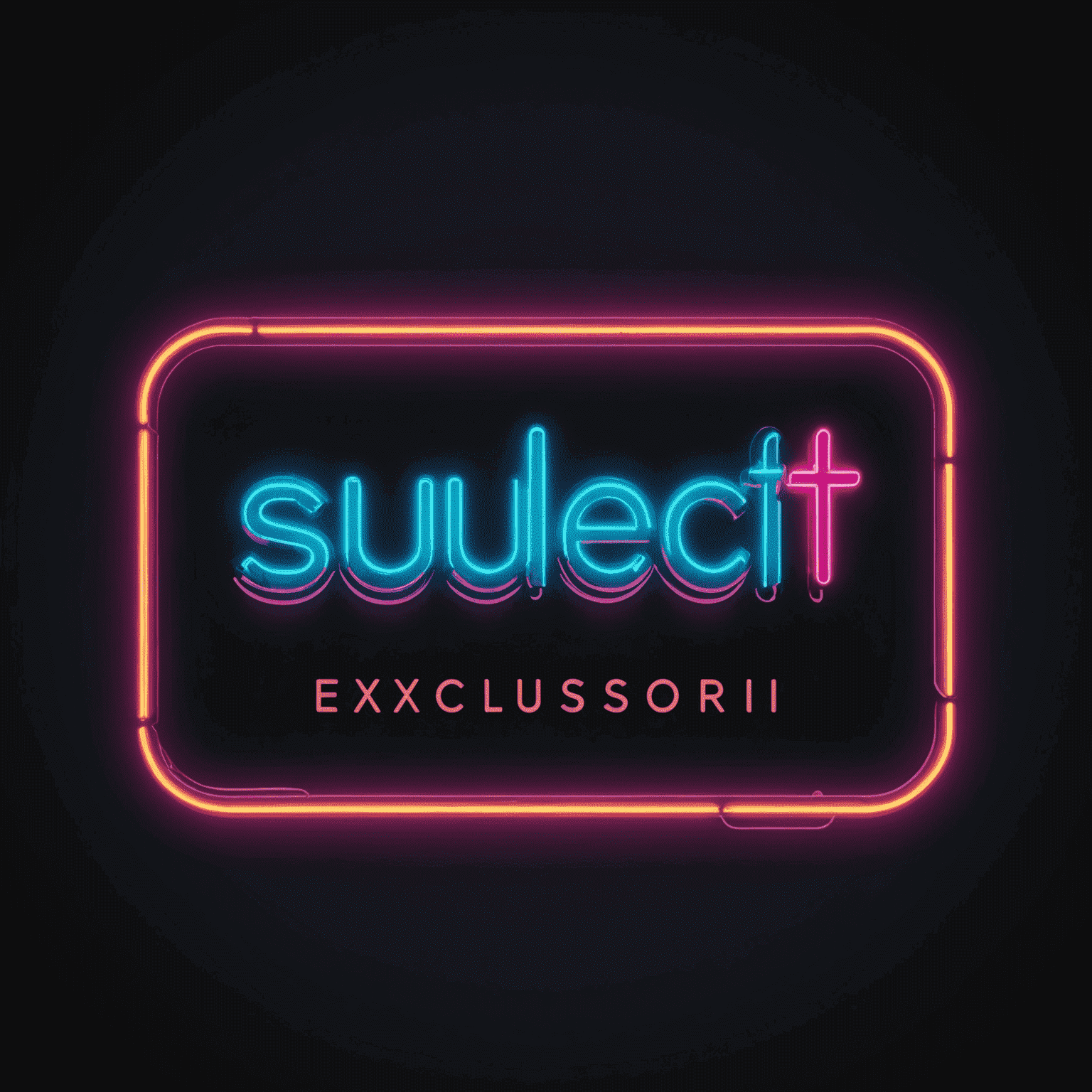 Exclusori logo - stylized text with neon glow effect