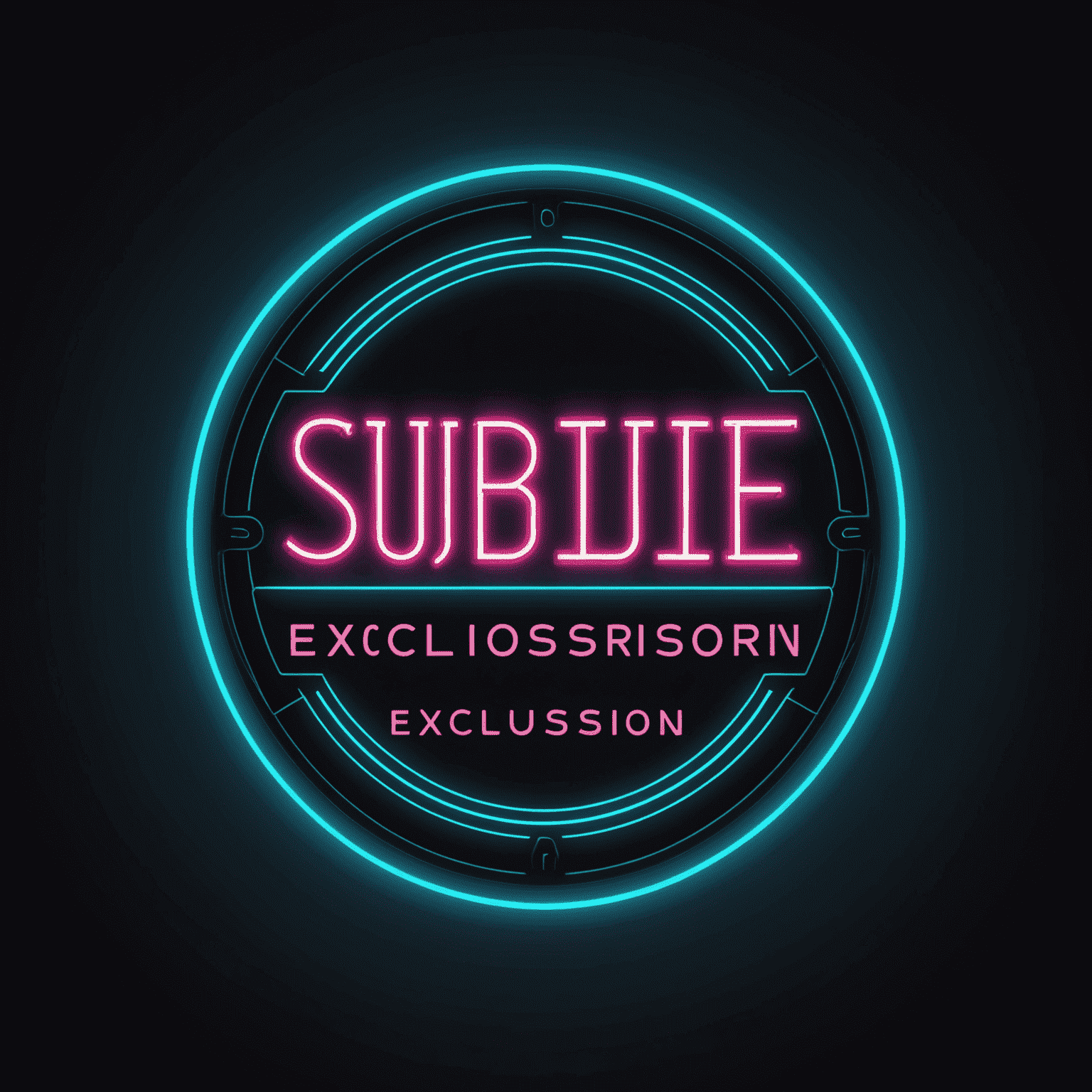 Exclusori logo - stylized text with neon glow effect