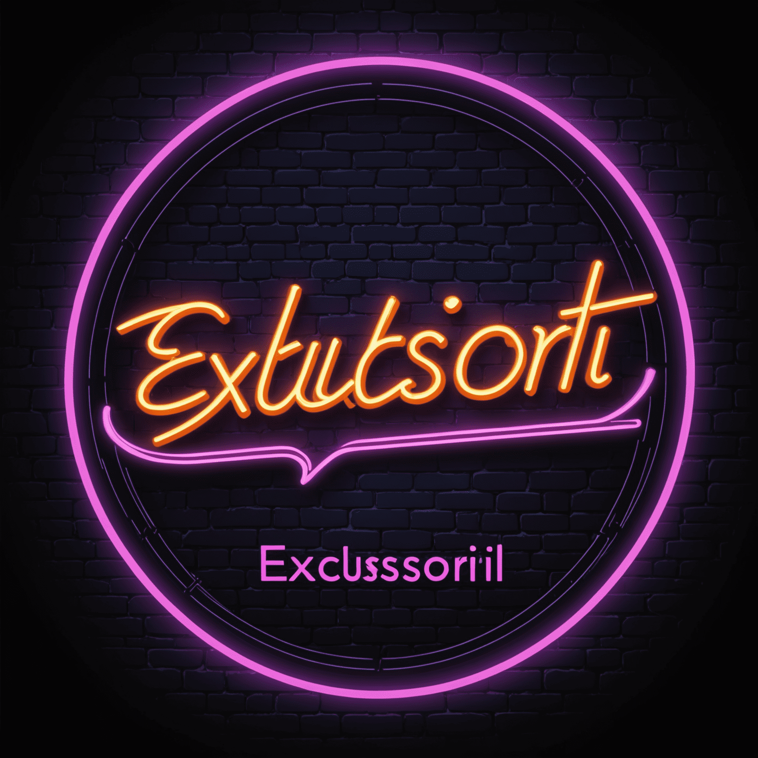 Exclusori logo - stylized text with neon glow effect